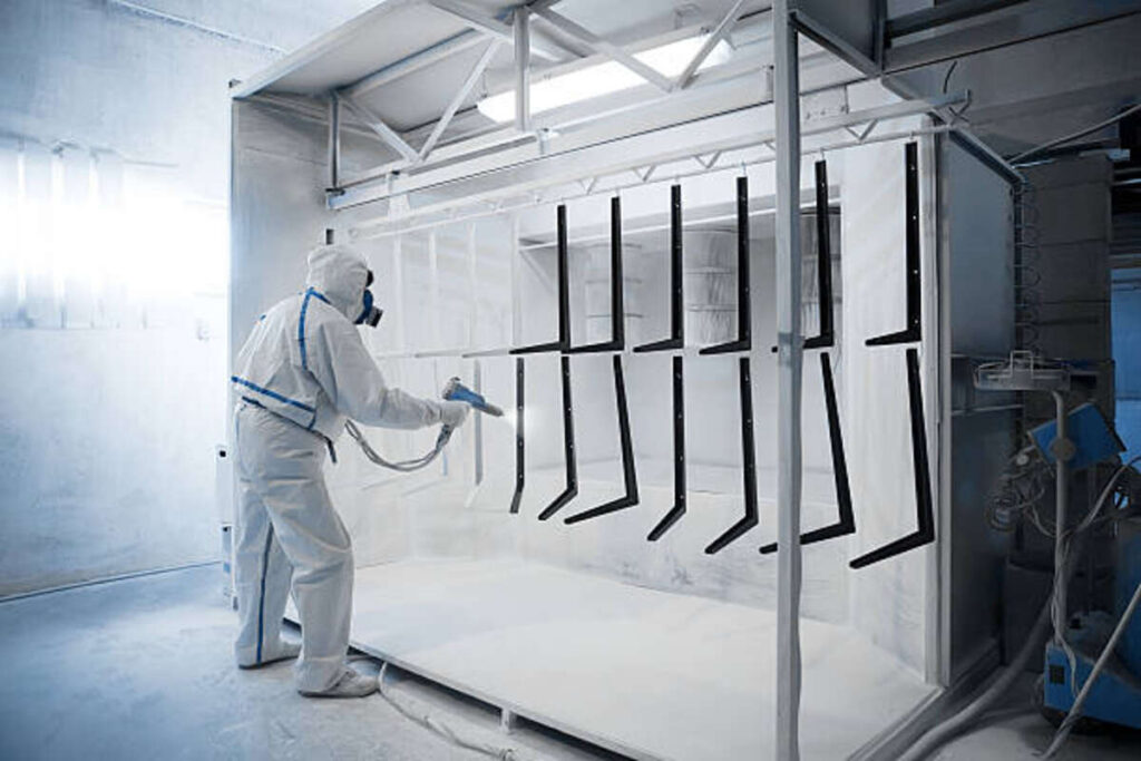 using a powder coating machine
